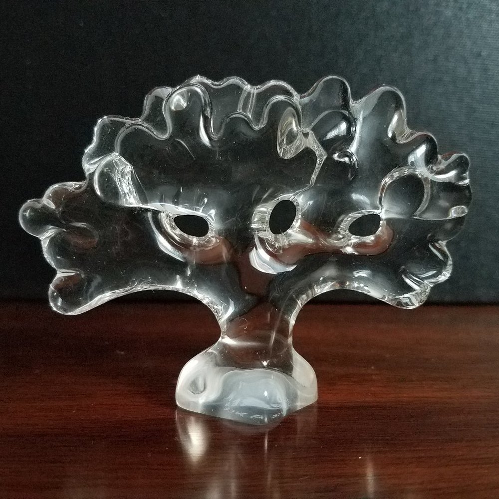 CRISTAL DE SEVRES CLEAR CRYSTAL CORAL TREE FIGURINE